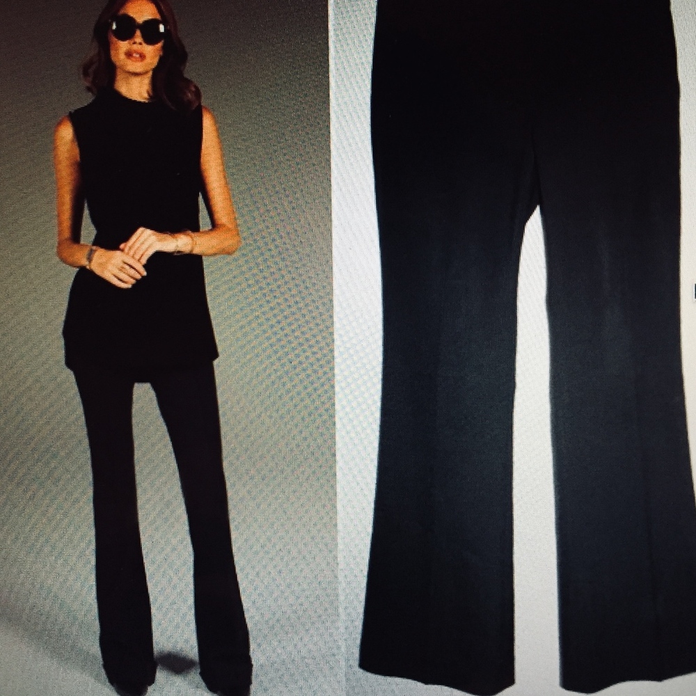 ELIE TAHARI  Black Gabardine Slacks Size 10